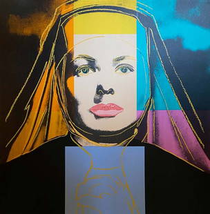 Andy Warhol Screenprint Ingrid Bergman (Nun) 1983 Serigraph: Andy Warhol Serigraph Ingrid Bergman (Nun) Screenprint. Approx 38x38 inches. This working trial proof was made outside the regular edition during the process of image development and production in 198