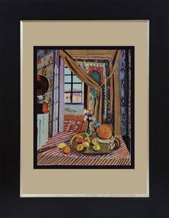 Henri Matisse color plate lithograph after Matisse: Henri Matisse Lithograph from 1968. Approx 24x20 inches. Professionally framed. Includes certificate.