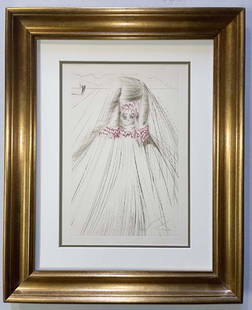 1970 Original Intaglio Tristan and Princess Isolde Salvador Dali Limited Edition Intaglio: 1970 Original Intaglio Tristan and Princess Isolde Salvador Dali Limited Edition Hand signed and numbered. Custom framed. Includes Certificate of Authenticity.