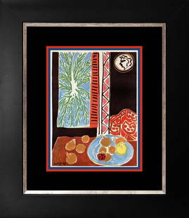 Henri Matisse Color Plate Lithograph: Henri Matisse Lithograph after Matisse Collection Domaine Approx 24x20 inches. Includes certificate of authenticity.