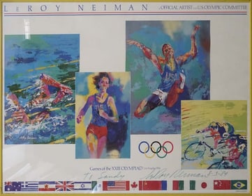 Leroy Neiman Lithograph from the 1984 Los Angeles Olympics Hand signed Special Edition