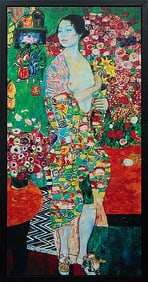 Klimt The Dancer Hand embellished oil and ink on canvas after Gustav Klimt