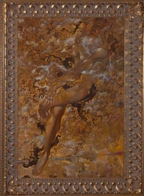 Mixed media oil original Zarathustra on canvas by Arina