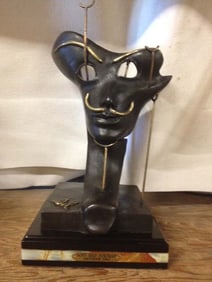 Salvador Dali Mask Bronze Sculpture After Salvador Dali Limited Edition