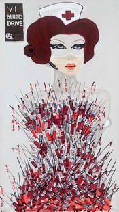 Blood Drive original on canvas by Arthur Chorny: Blood Drive original on canvas by Arthur Chorny Approx 20x30 inches Hand signed by the artist One of a kind original Includes certificate of authenticity. Purchased directly from artist.