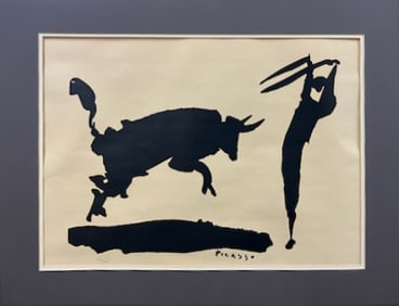 Pablo Picasso Lithograph from 1961 Bull Fight 28x24 inches image size