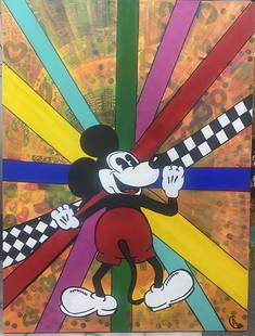 Mickey's Clubhouse Casino.: Art Chorny Original on canvas 34x24inches Hand signed by the artist One of a kind original. Custom framed included. Includes certificate from artist.