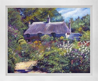 Thomas Hardy Cottage Garden Mixed Media Original on canvas David Lloyd Glover