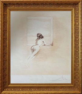 Salvador Dali Limited Edition Etching: Salvador Dali Limited Edition colored Etching. Hand signed and numbered 1979. Approx size is 30x27 inches. Includes certificate of authenticity.