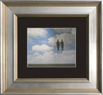 Magritte color plate lithograph after Magritte: Magritte Color Plate Lithograph from 1978. Approx 24x20 inches. Custom framed. Includes documentation.