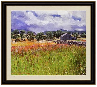 Wildflower Meadows Original mixed media on canvas by David Lloyd Glover
