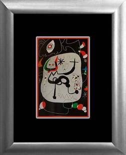 Joan Miro Color Plate Lithograph 1962: Joan Miro Original Color Plate Lithograph. Approx 20 x 22 inches. Custom framed. Includes Certificate of Authenticity. Museum quality lithograph.