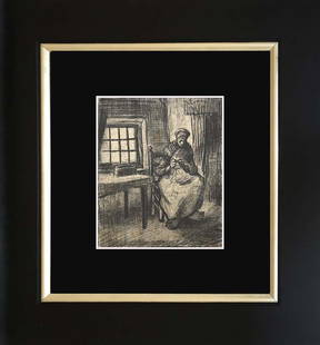 Vincent Van Gogh color plate Lithograph after Van Gogh: Vincent Van Gogh color plate. Lithograph after Van Gogh. Approx 24x20 inches. Includes certificate. Custom framed.