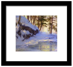 Winter Pond Original mixed media on canvas by David Lloyd Glover