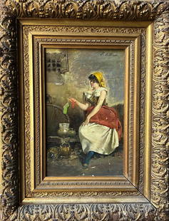 Eugene de von Blaas  oil and canvas 28 x 18 cm: Eugene de von Blaas oil and canvas. Approx. 28 x 18 cm.