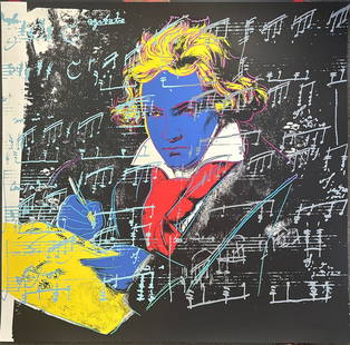 Andy Warhol Serigraph Beethoven: Andy Warhol Serigraph from the Portfolio of four screenprints or serigraphs. Publisher Andy Warhol. Approx. 38x38 inches. Includes documentation