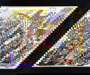 Original Mixed Media on canvas by Gino Perez: Gino Perez Original mixed media Painting on canvas 30 x 30 inches.. Hand signed by the artist. Custom framed and includes certificate of authenticity