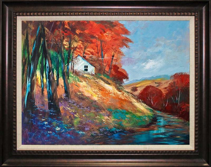 Michael Schofield Original on canvas landscape: Michael Schofield Original Landscape on canvas Approx 30 x 40 image Includes certificate of authenticity. Custom framed. This work was purchased directly from the artist.