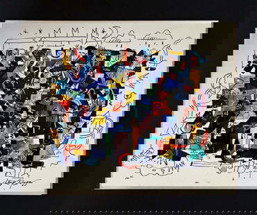 Gino Perez original mixed media on canvas: Gino Perez Original mixed media Painting on canvas 30 x 30 inches.. Hand signed by the artist. Custom framed and includes certificate of authenticity