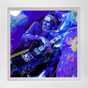 Keith Richards Blues on canvas David Lloyd Glover Mixed Media original