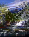 Cold Water Falls Original Mixed Media on canvas David Lloyd Glover