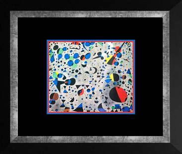 Joan Miro Lithograph from 1968: Joan Miro Lithograph 19768 Paris. The signature is in the plate. Approx 24x20 inches. Professionally framed. Includes Certificate of Authenticity.