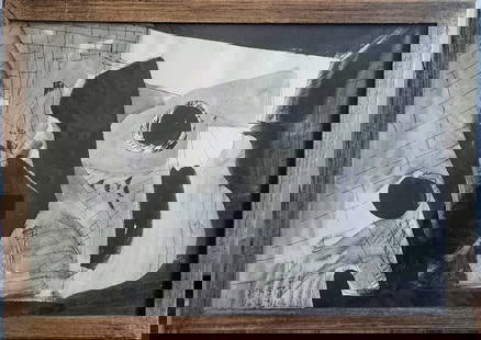 ALEJANDRO VAINSTEIN ARGENTINA SCHOOL INK COMPOSITION ABSTRACTION 1959: ALEJANDRO VAINSTEIN ARGENTINA SCHOOL INK COMPOSITION ABSTRACTION 1959Alejandro Vainstein Argentina school ink composition Abstraction 1959measurements 33 cm (13 in) x 48 cm (19 in)original frame