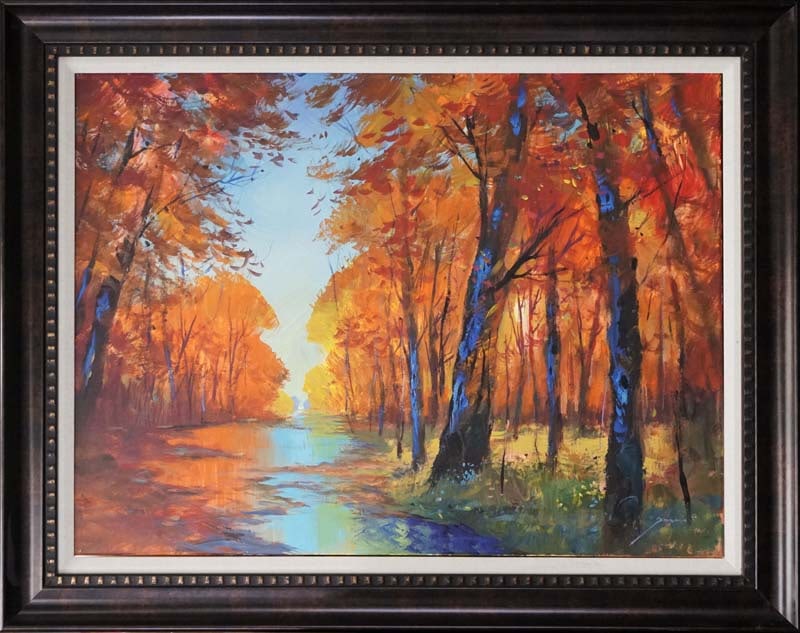 Original on canvas by Michael Schofield Landscape: Original on canvas by Michael Schofield One of a kind original Hand signed by the artist approx 30 x 40 inches image size Custom framed and includes certificate of authenticity. This art work was purc
