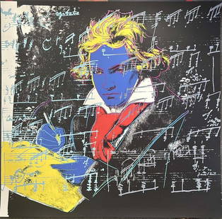 Andy Warhol Serigraph Beethoven: Andy Warhol Serigraph from the Portfolio of four screenprints or serigraphs. Publisher Andy Warhol. Approx. 38x38 inches. Includes documentation
