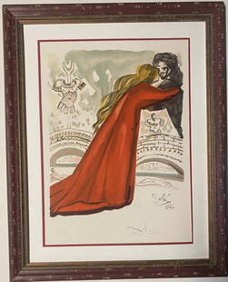 Salvador Dali Pilade Aimait Hermione from The Art of Loving Ovide. 1979. Limited Edition Lithograph: Salvador Dali Pilade Aimait Hermione from The Art of Loving Ovide 1979. Lithograph in Colors. Hand signed and numbered. Limited Edition. Fingerprint on verso for authenticity. Approx 30x24 custom fram