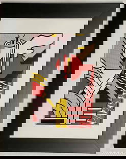 Roy Lichtenstein Color Plate lithograph: Roy Lichtenstein color plate lithograph Approx 22x20 inches Custom framed and includes certificate of authenticity
