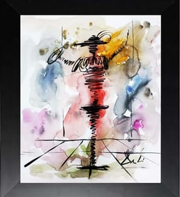 Salvador Dali Watercolor and Ink on archival Arches paper