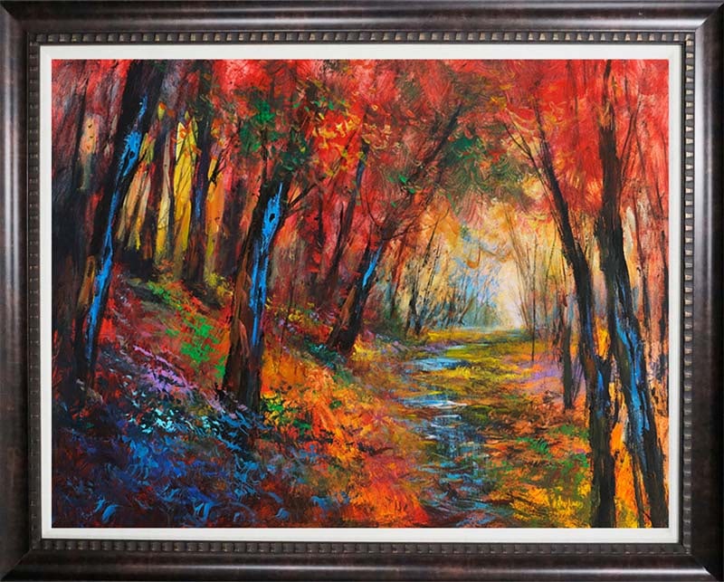 Michael Schofield Landscape Mixed Media Original on canvas: Michael Schofield Mixed Media Original on canvas. Hand signed by the artist. Approx 30 x 24 image. Includes certificate. Custom framed. This work was purchased directly from the artist.