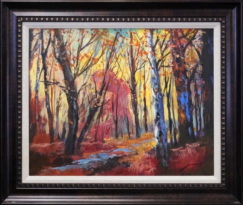 Michael Schofield Original mixed media on canvas Landscape: Michael Schofield Original Mixed Media on canvas. Hand signed by the artist. Custom framed and includes certificate. Approx 30x24 inches image size. This work was purchased directly from the artist.