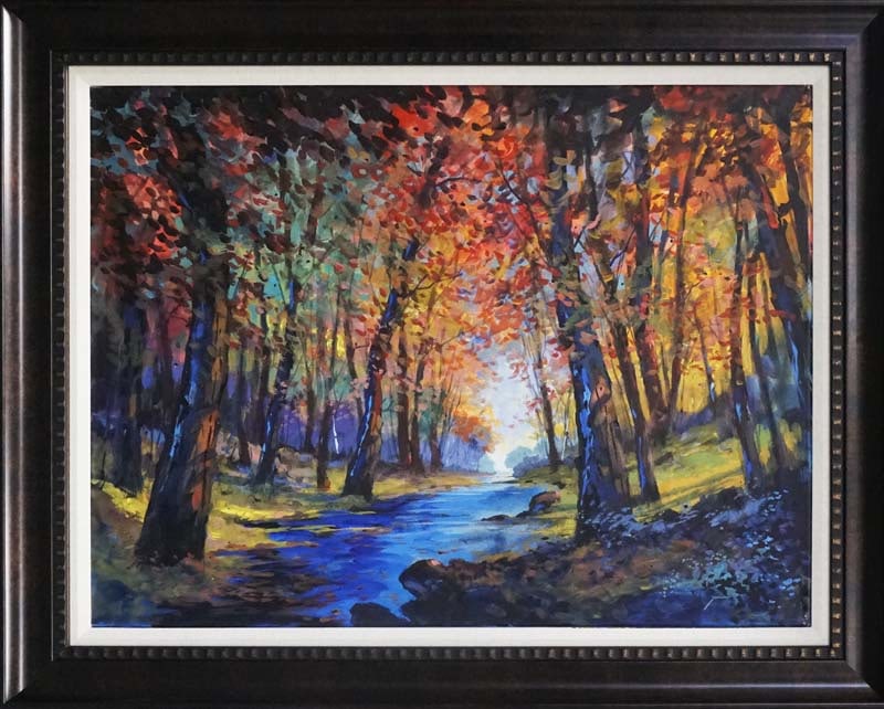 Michael Schofield original on canvas Landscape: by Michael Schofield Original on canvas. Hand signed by the artist. One of a kind original Approx 30 x 40 inches. Includes certificate of authenticity. Custom Framed This work was purchased directly f