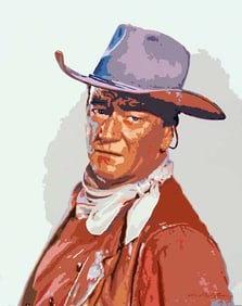 The Duke Original Mixed Media on canvas David Lloyd  Glover