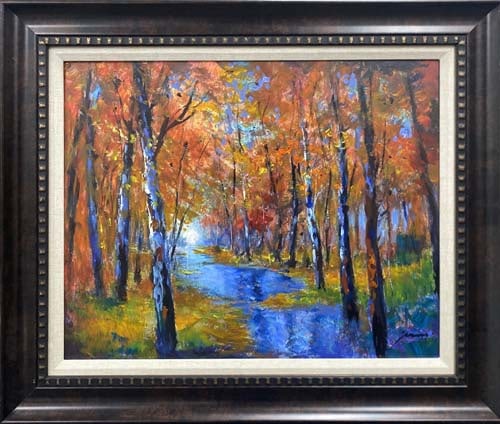Original mixed media on canvas Michael Schofield Landscape: Michael Schofield. Original mixed media on canvas. Approx 30x24 image size in inches. Hand signed by the artist. Custom framed. Includes Certificate of Authenticity. One of a kind. This work was purch