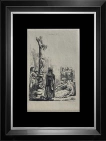 Rembrandt Etching. Rembrandt restored by Amand Durand.. Certificate of Authenticity included.