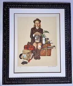Going to Camp by Norman Rockwell Original Lithograph Limited Edition 1976