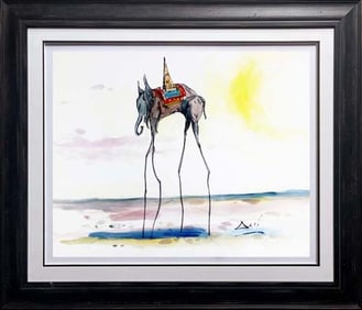 Salvador Dali Watercolor and Ink on archival Arches paper