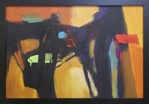 Michael Schofield original abstract on canvas: Michael Schofield Original on canvas. Hand signed by the artist. Approx 30 x 40 inches. One-of-a-kind original. Includes certificate. Custom framed. This work was purchased directly from the artist.