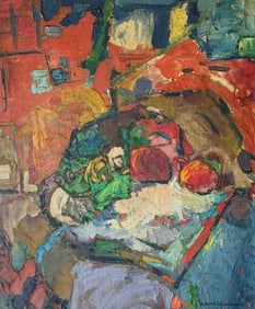 Artist: Hans Hoffman (1880-1966) Title: Still Life Oil on canvas