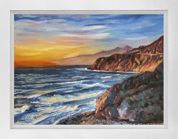 California Central Coast View Mixed Media original on canvas David Lloyd Glover