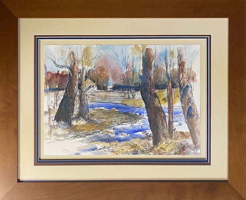 Michael Schofield original watercolor: by Michael Schofield Original on board. Hand signed by the artist. Approx 30x24 inches. One of a kind original. Includes certificate Custom framed. This work was purchased directly from the artist.
