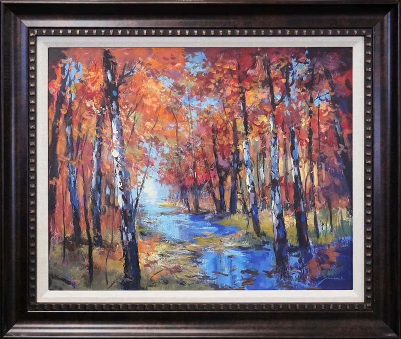 Michael Schofield Original mixed media on canvas Landscape: Michael Schofield Original Mixed Media on canvas Hand signed by the artist. Custom framed and includes certificate. Approx 30x24 inches image size. This work was purchased directly from the artist.