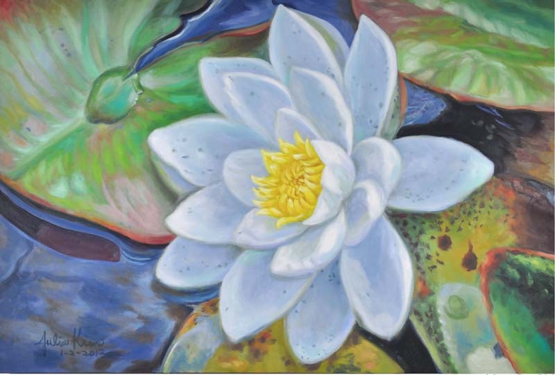 Julia Kim original oil on canvas: Julia Kim Original oil on canvas. Approx 20x28 inches. One-of-a-kind original. Hand signed by the artist. Includes certificate. This work was purchased directly from the artist.