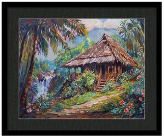 Original mixed media on canvas by David Lloyd Glover Kauia Hideaway