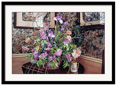 Original mixed media on canvas by David Lloyd Glover Still Life