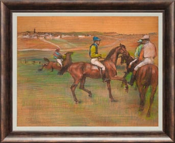 Horse Roundup Hand Embellished Limited Edition after Edgar Degas on Canvas