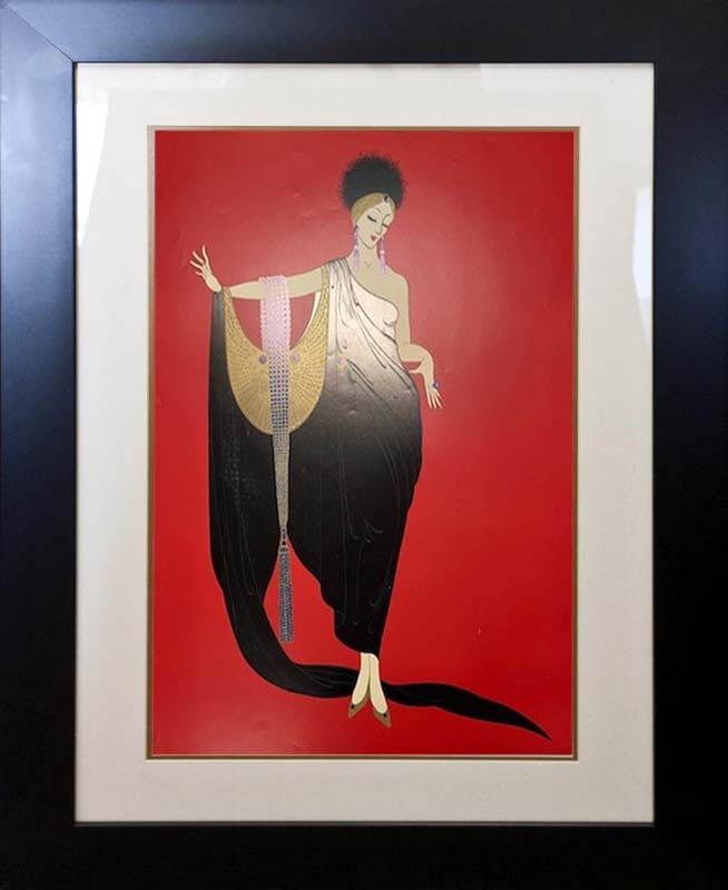 Erte lithograph 1987: Erte Lithograph 1987 Erte approx 20 x 28 inches Custom framed includes certificate